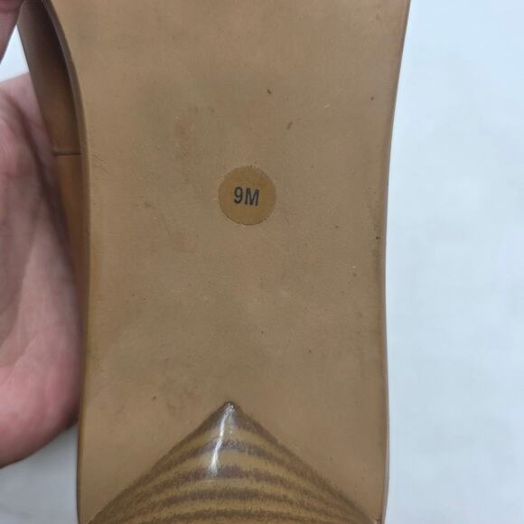 Gianni Bini Leather Block Heel Pumps Women’s 9M Tan Square Toe Slip-On Shoes - Picture 8 of 8